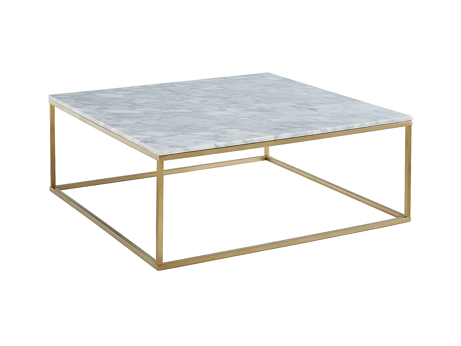 Mesa de centro design em mármore e metal cor branco e dourado - ARETHA de Pascal Morabito