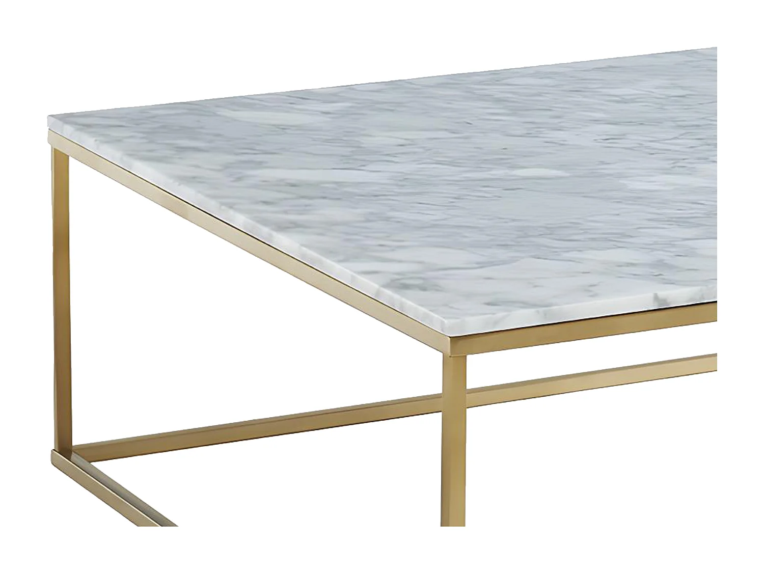 Designerski stolik kawowy ARETHA marki Pascal Morabito- Marmur i metal - Biało-złoty