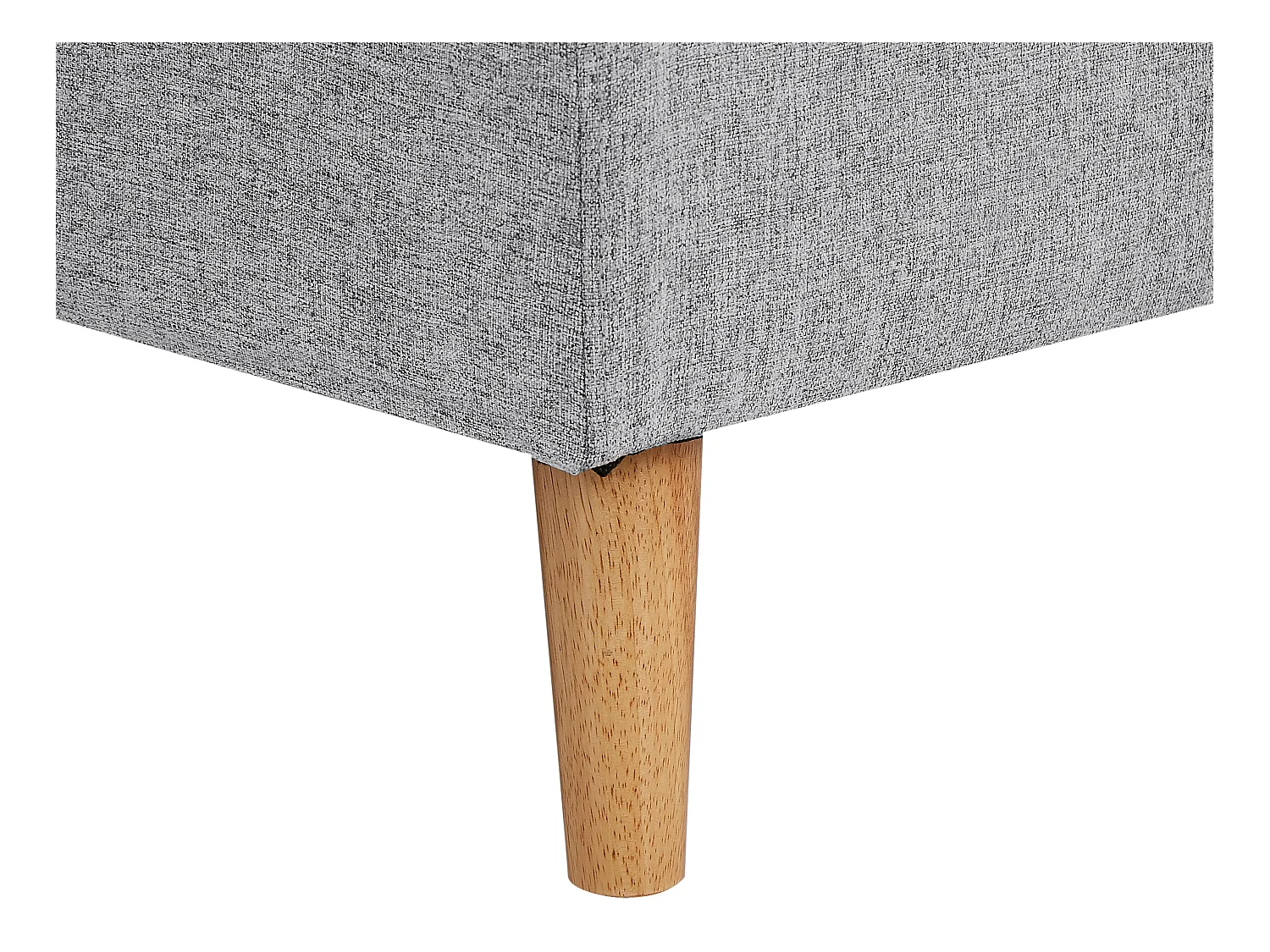 Canapé d'angle convertible et réversible en tissu gris clair avec coffre de rangement KORI