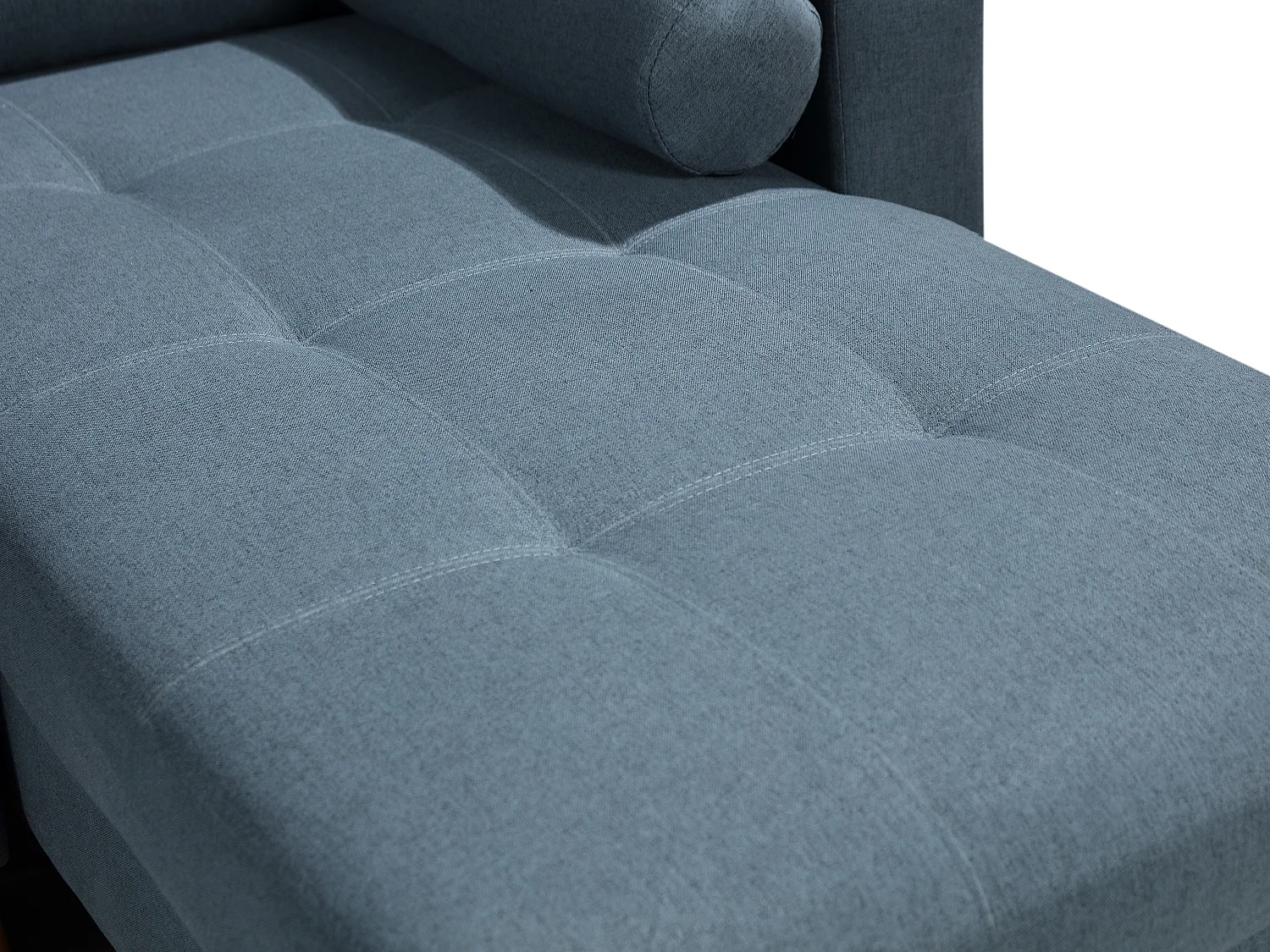 Ecksofa mit Schlaffunktion & Bettkasten + Sessel - Stoff - Blaugrün - KORI