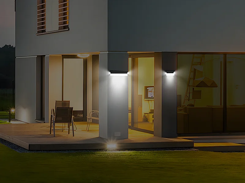 Projecteur solaire - 48 leds avec détecteur de mouvement DORIA - 250 Lumens - Noir