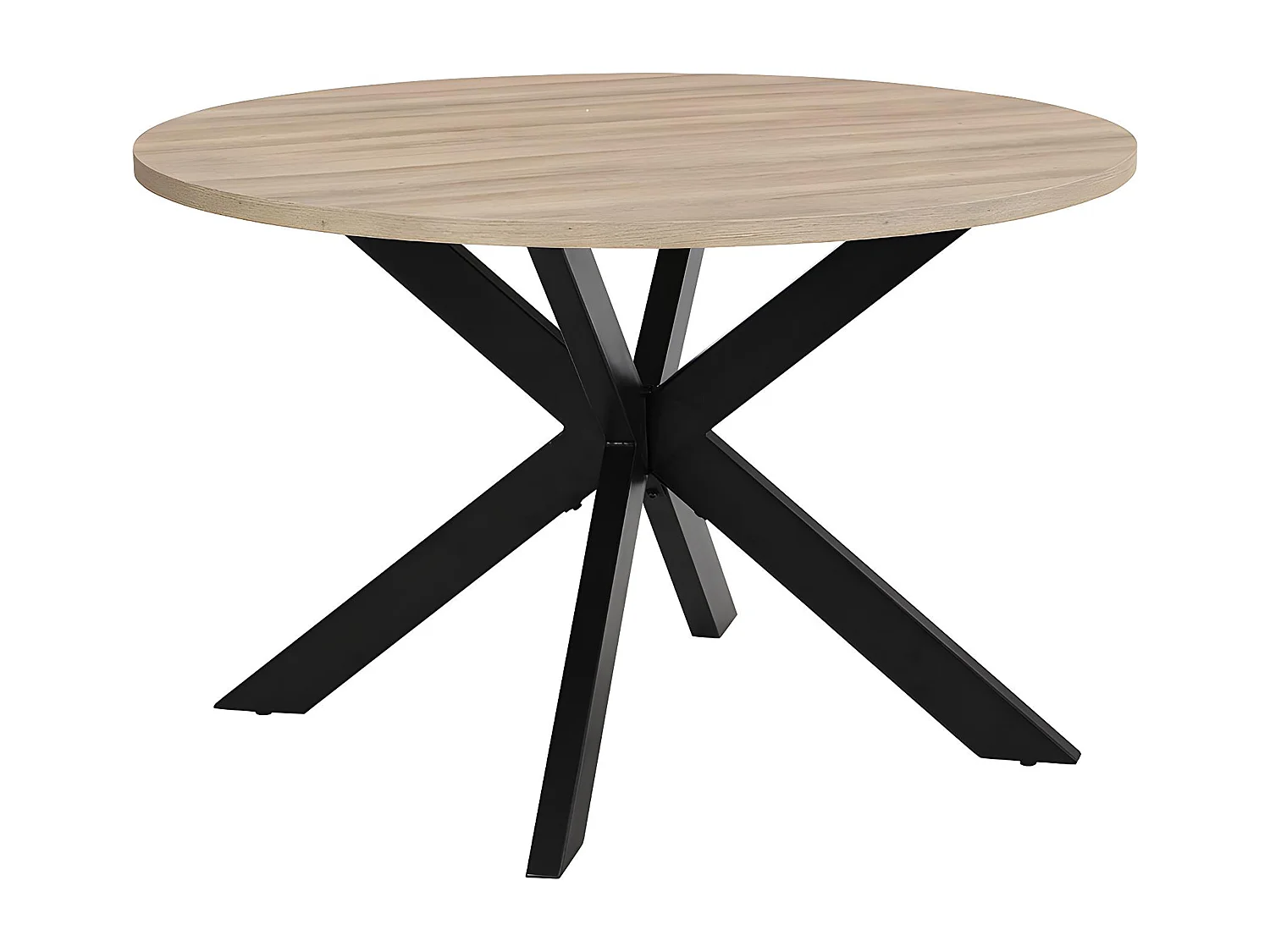 Tavolo da pranzo 4 coperti MDF e Metallo Rovere e Nero - TILKI