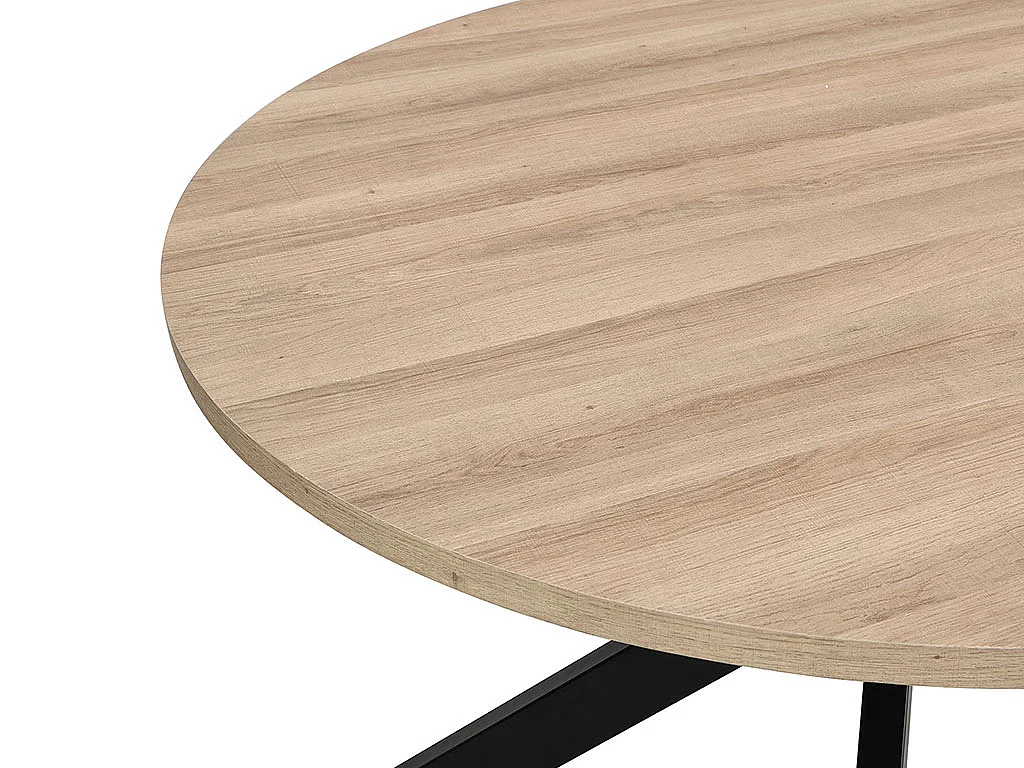 Tavolo da pranzo 4 coperti MDF e Metallo Rovere e Nero - TILKI