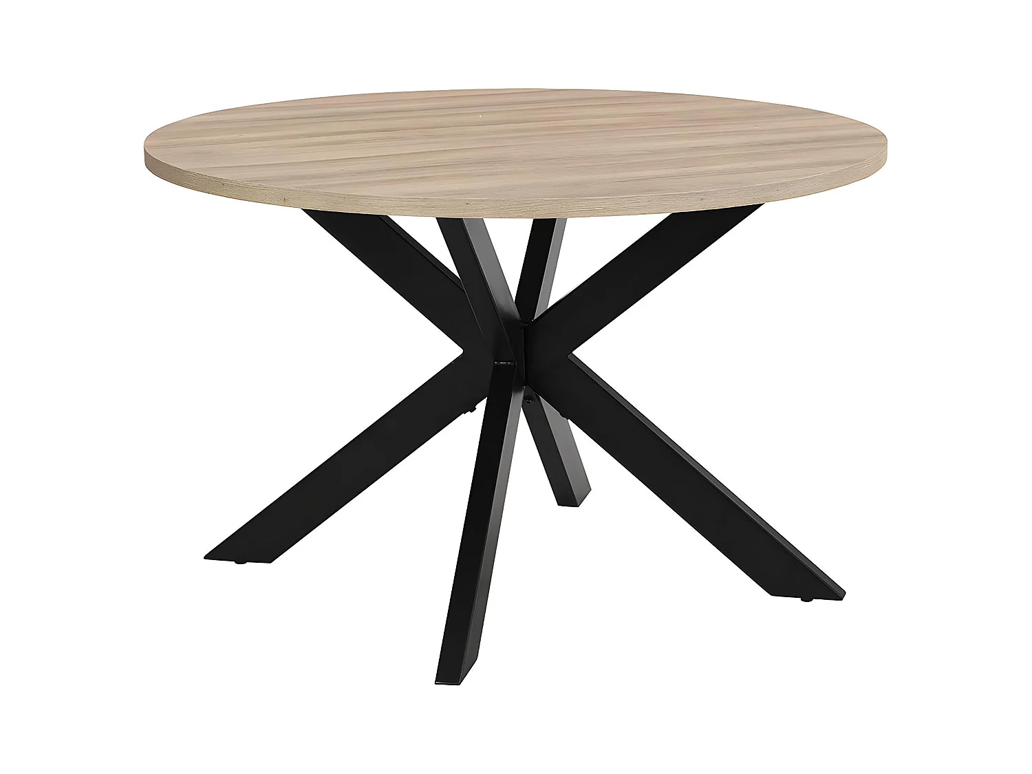 Mesa de comedor TILKI - 4 comensales - MDF y metal - roble y negro