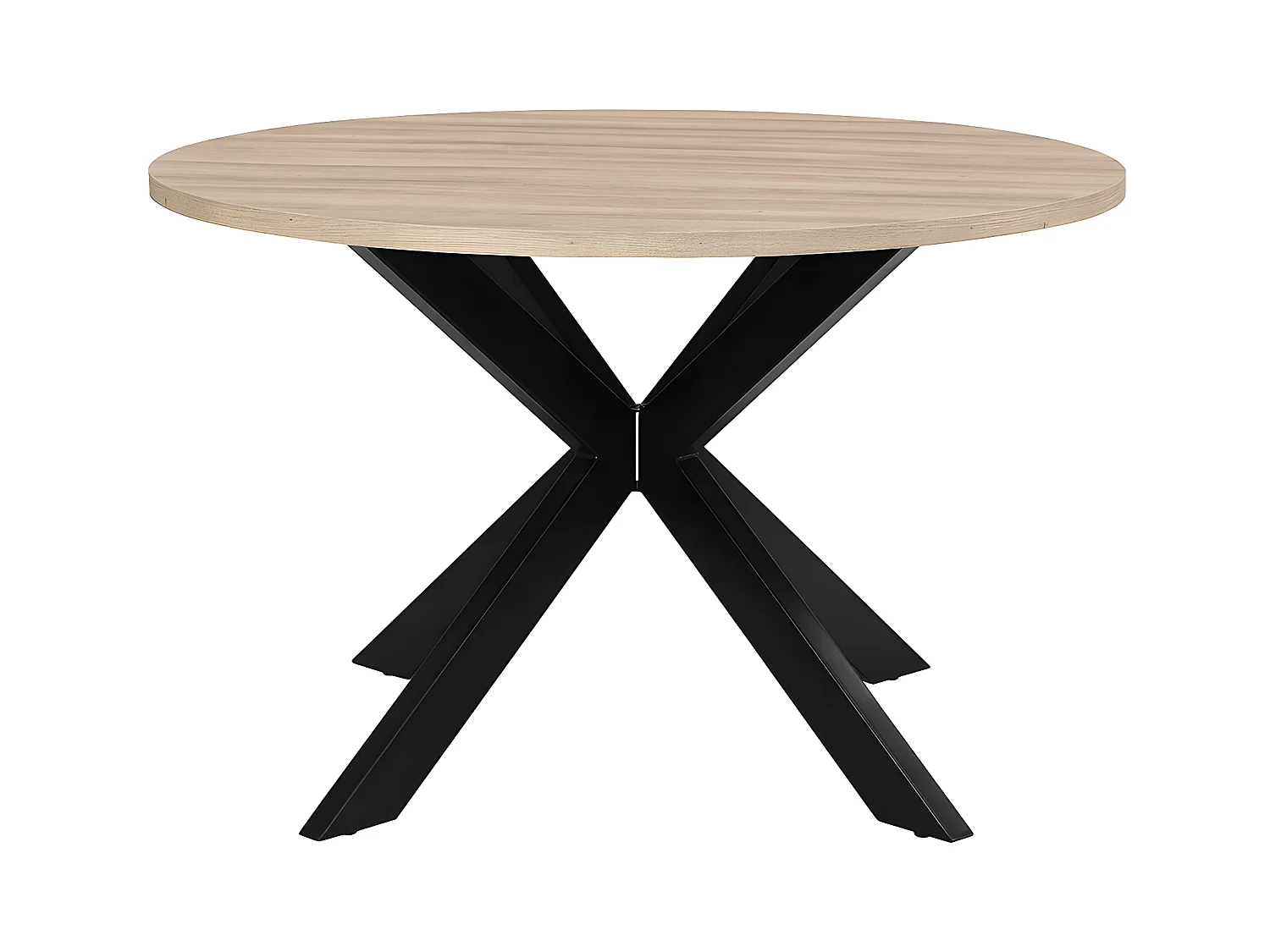 Mesa de comedor TILKI - 4 comensales - MDF y metal - roble y negro
