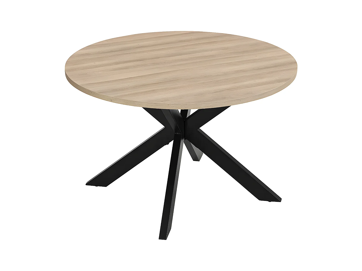 Mesa de comedor TILKI - 4 comensales - MDF y metal - roble y negro