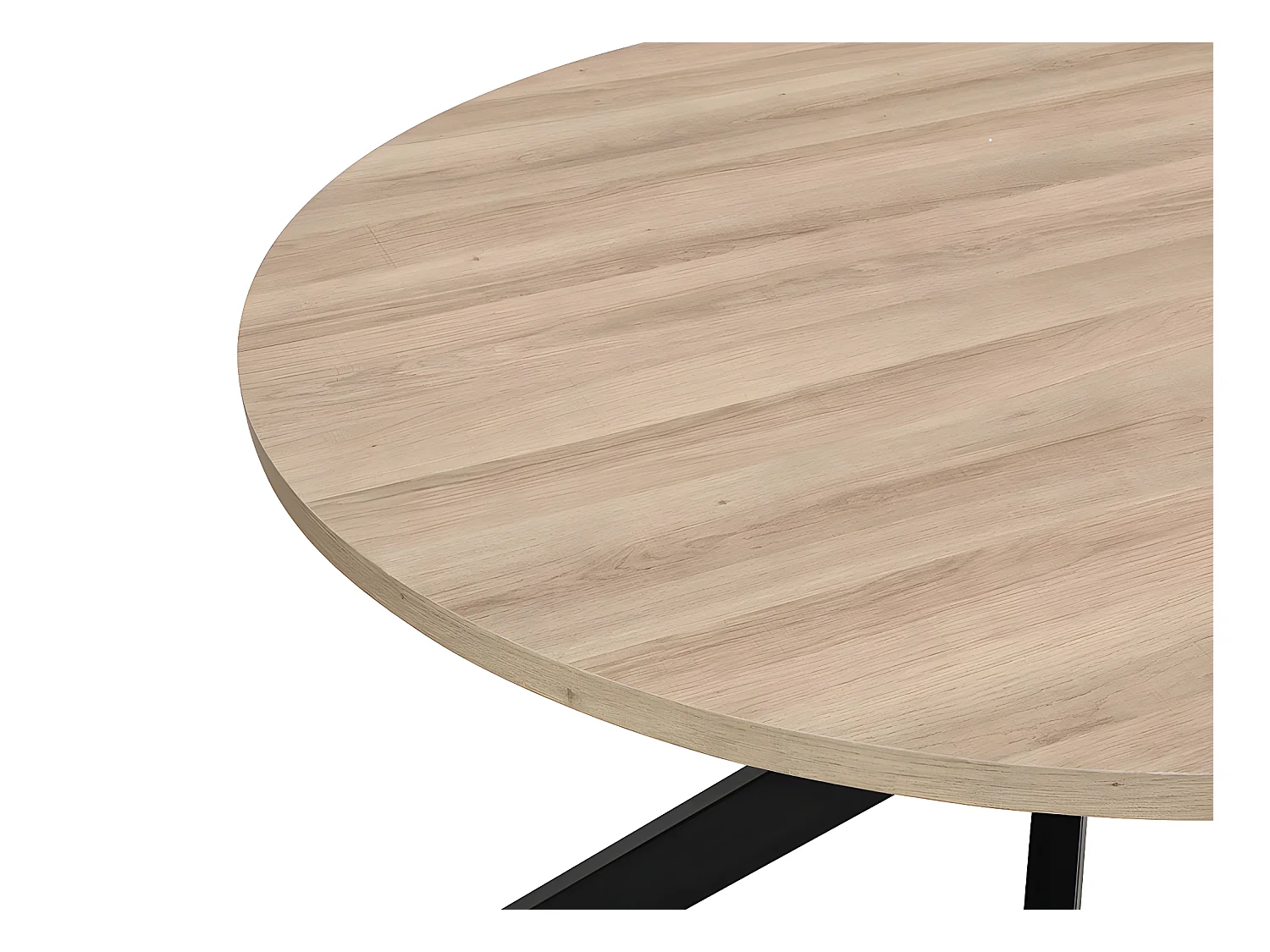 Mesa de comedor TILKI - 4 comensales - MDF y metal - roble y negro