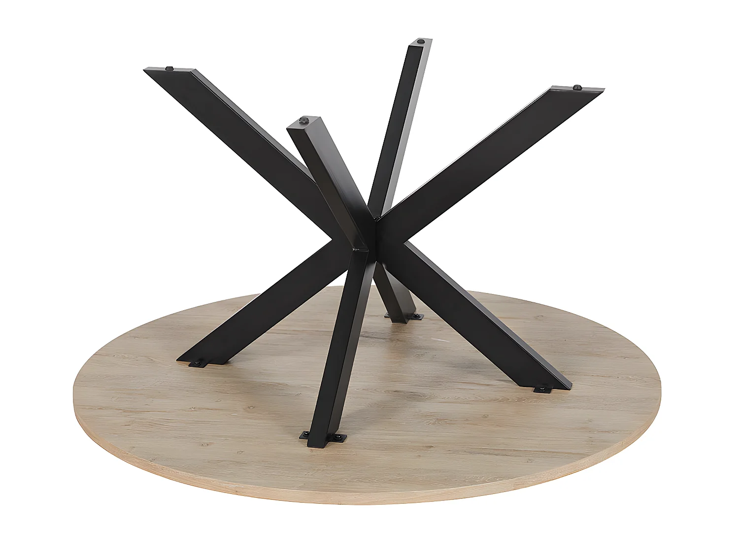 Mesa de comedor TILKI - 4 comensales - MDF y metal - roble y negro