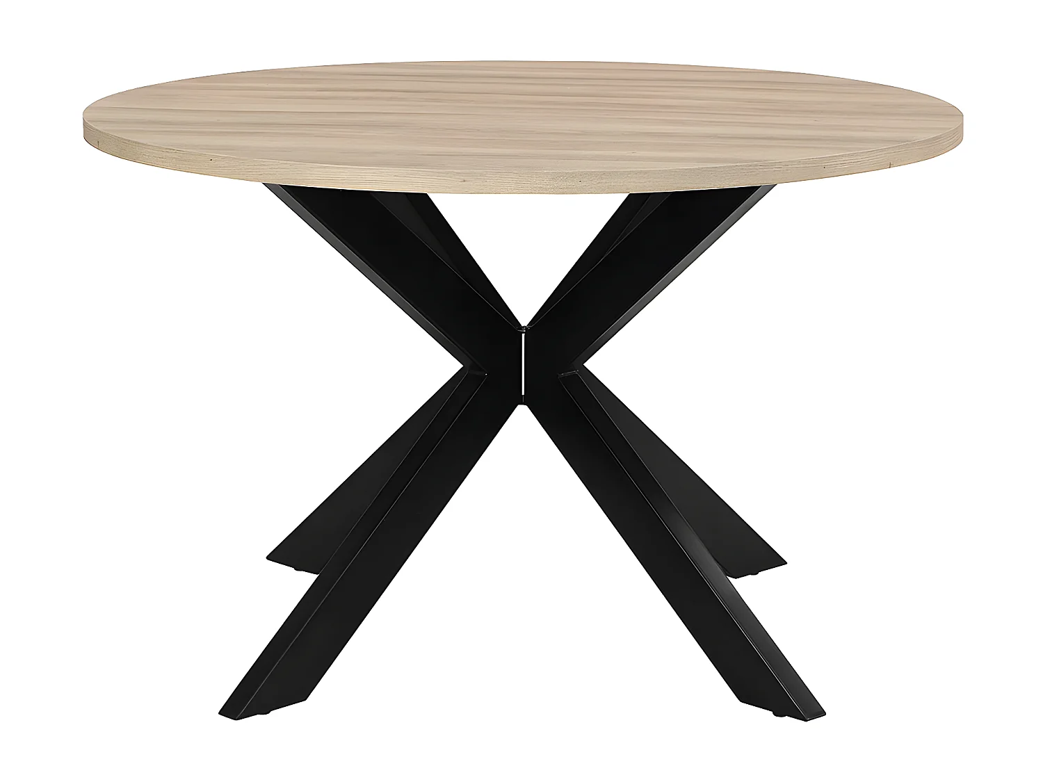 Esstisch - 4 Personen - MDF & Metall - Eichefarben & Schwarz - TILKI