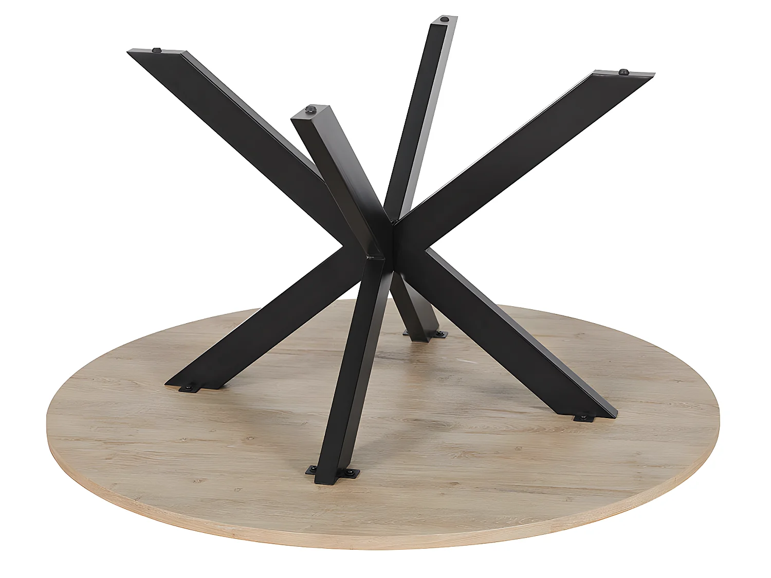 Esstisch - 4 Personen - MDF & Metall - Eichefarben & Schwarz - TILKI