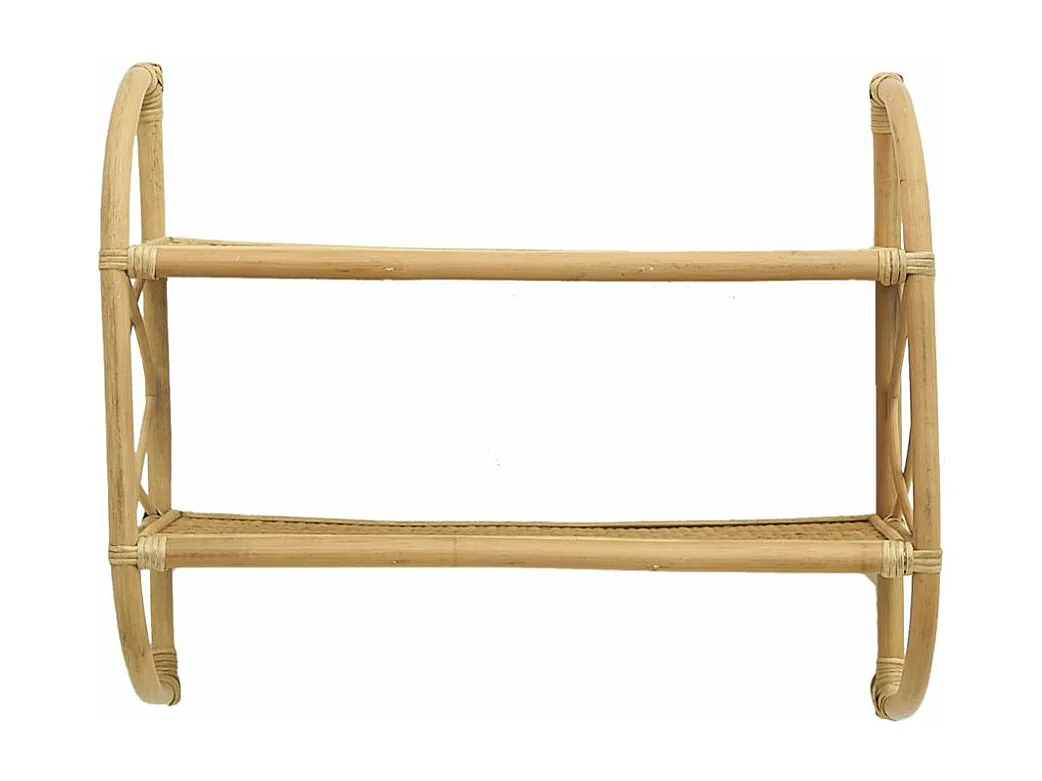 Etagère murale en rotin naturel 2 niveaux