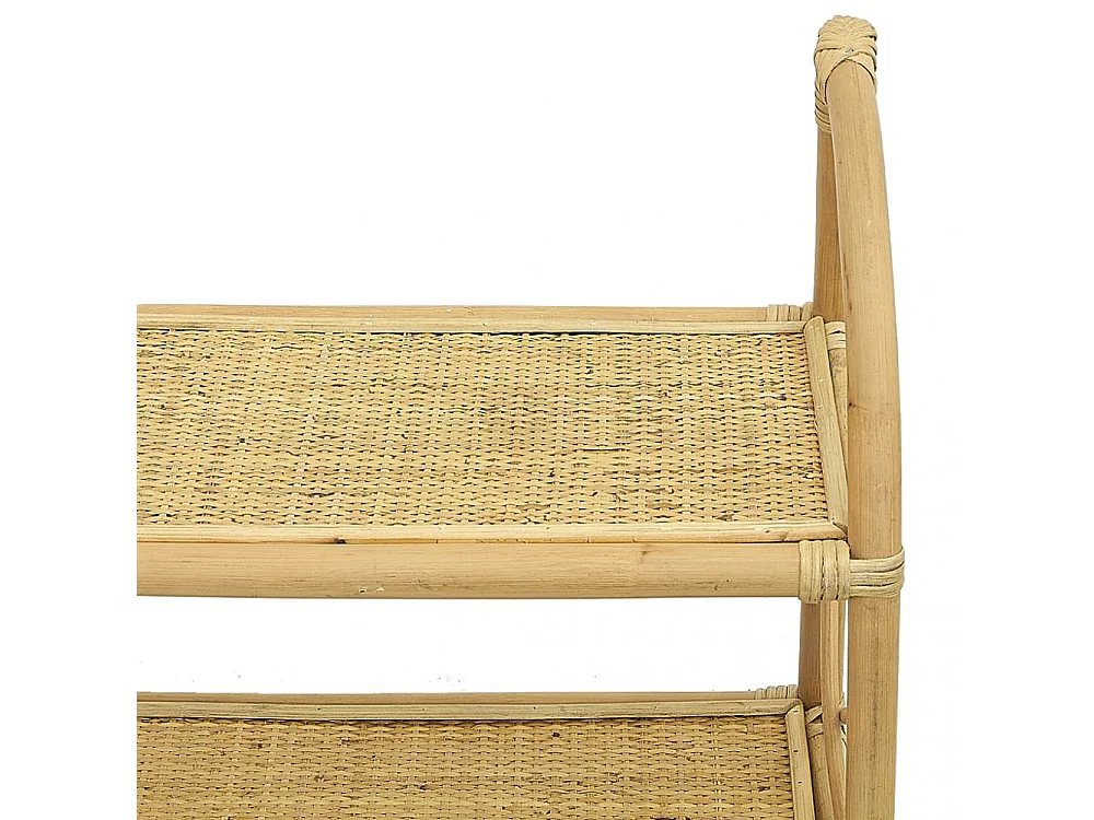 Etagère murale en rotin naturel 2 niveaux