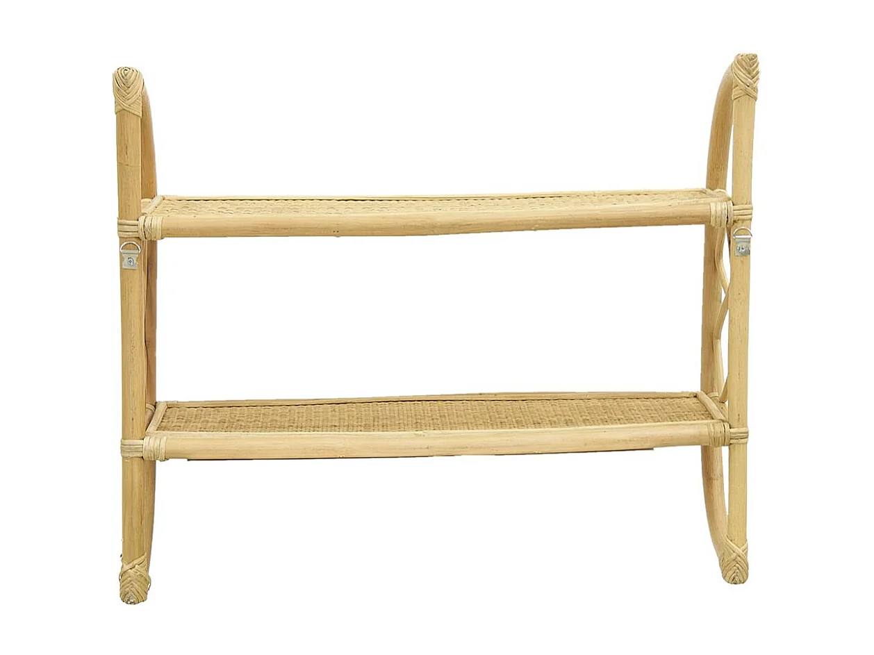 Etagère murale en rotin naturel 2 niveaux