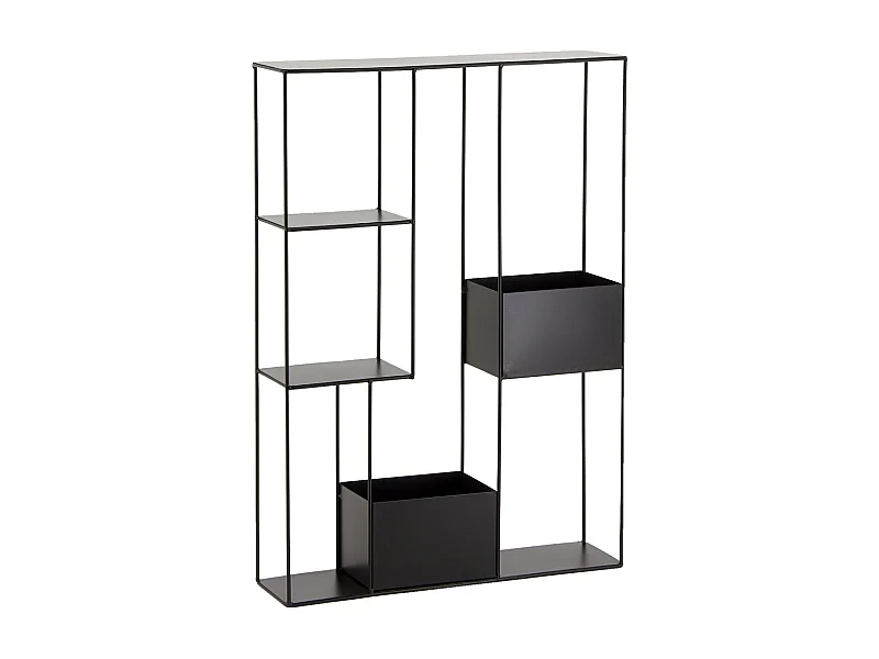 Étagère murale en métal noir