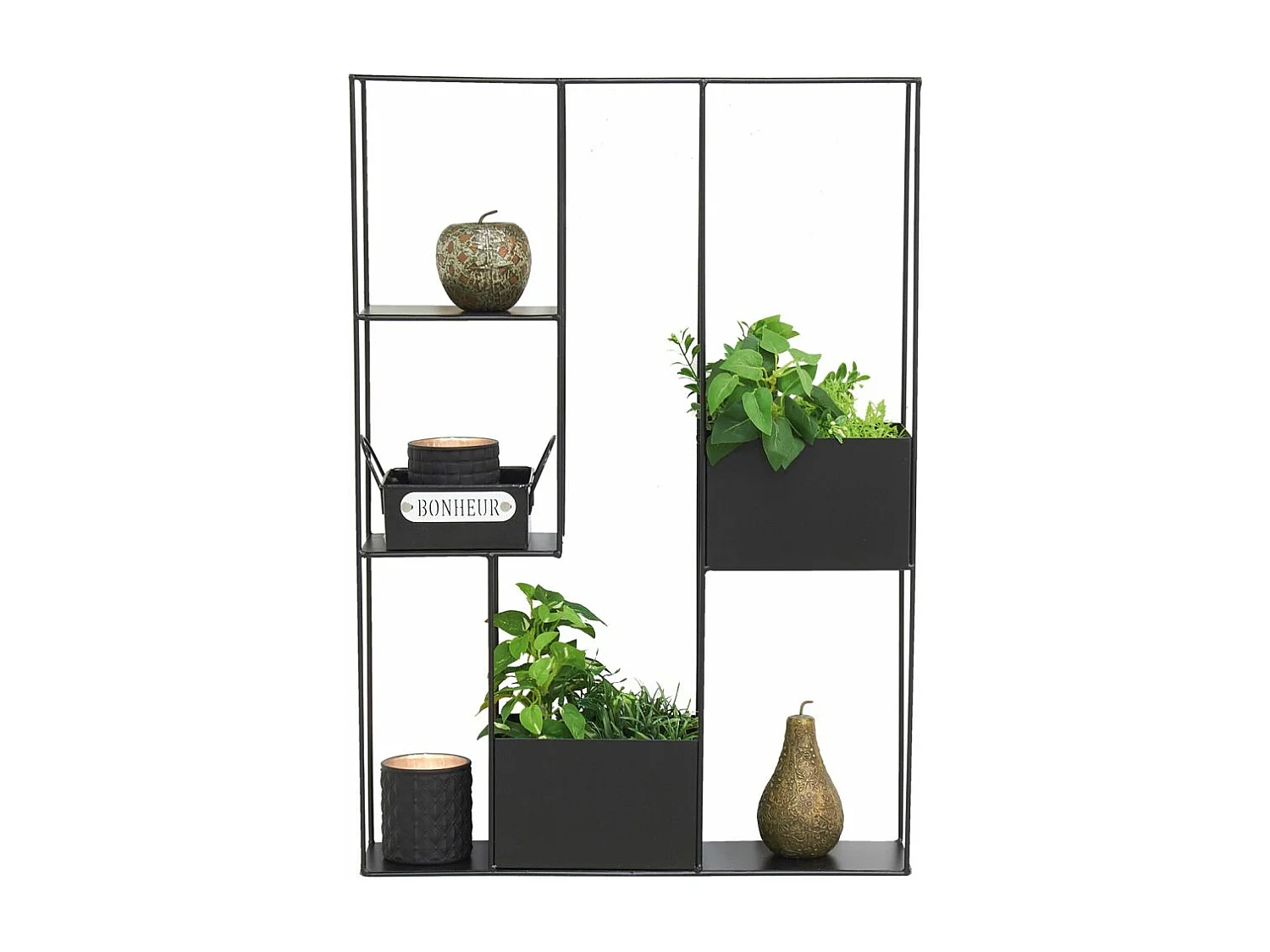 Étagère murale en métal noir