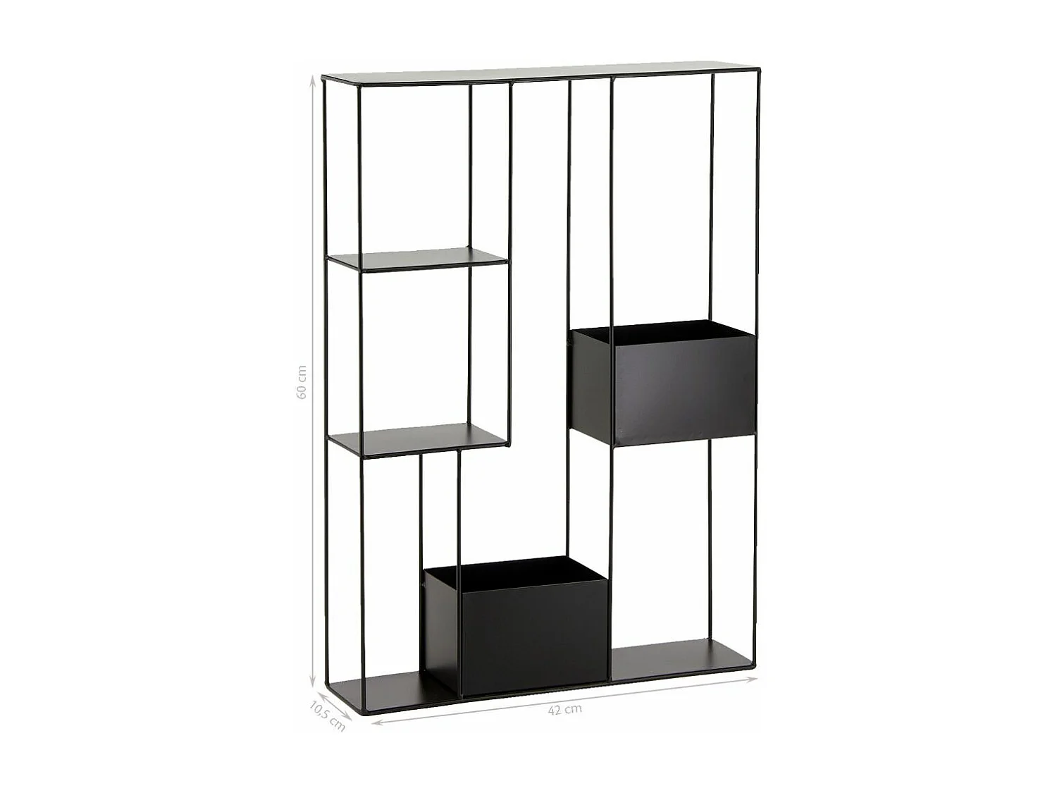 Étagère murale en métal noir