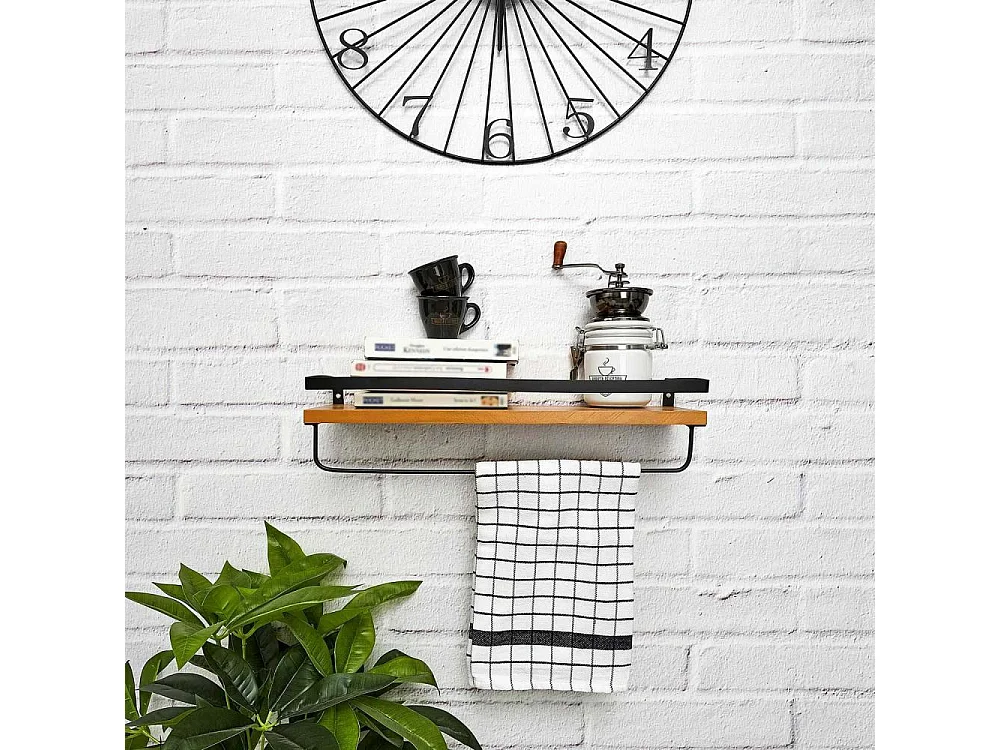 Étagère Murale en Bois "Industriel" 44cm Marron