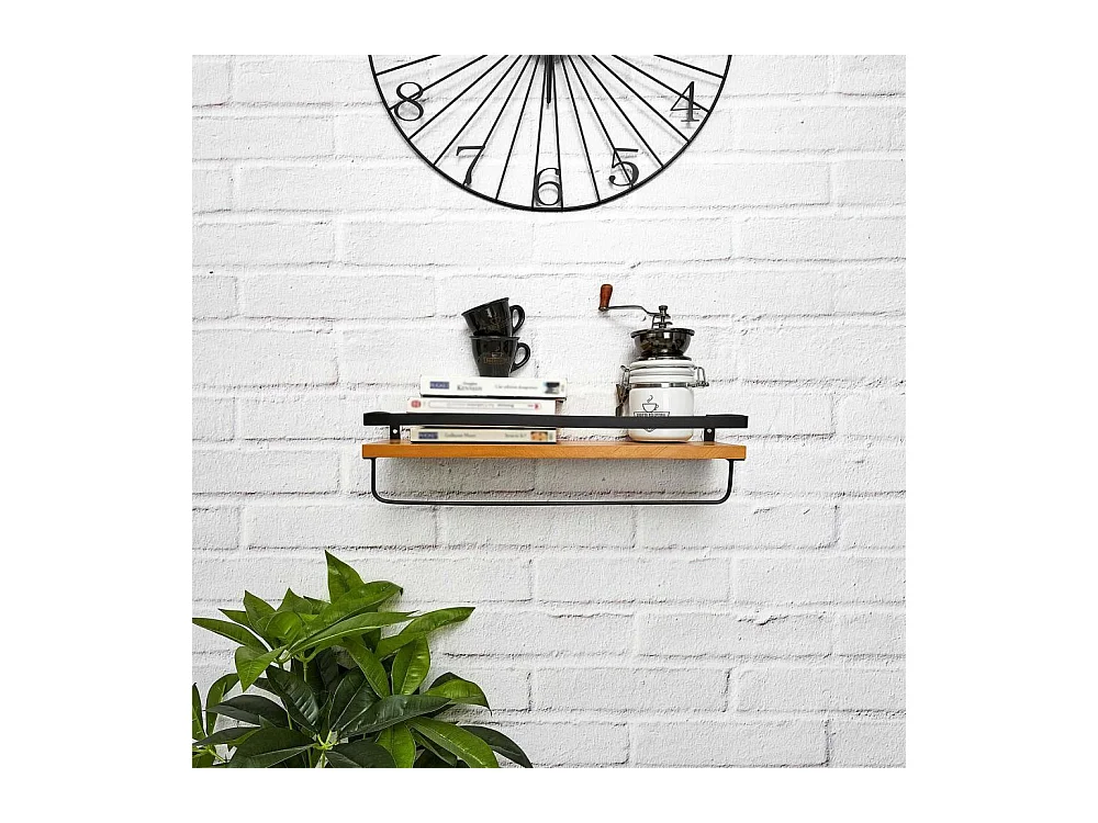 Étagère Murale en Bois "Industriel" 44cm Marron