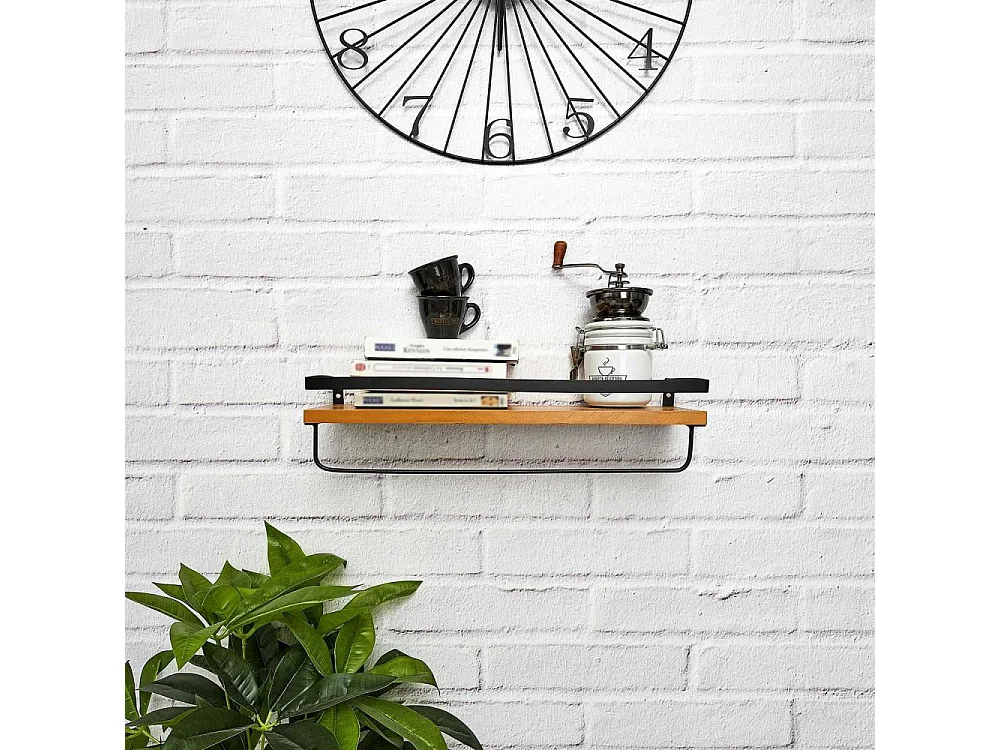 Étagère Murale en Bois "Industriel" 44cm Marron