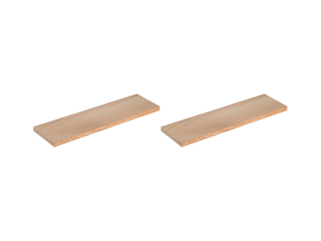 Etagère tablette murale en pin brut (Lot de 2)