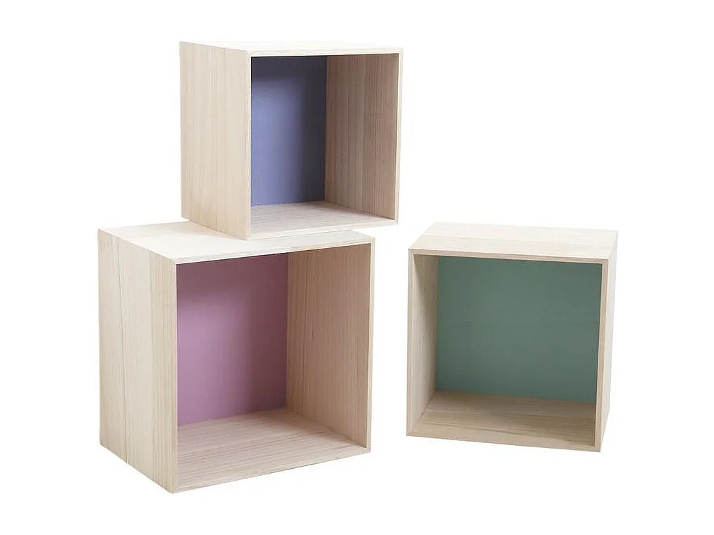 Quadratisches farbiges Wandregal (3er-Pack)