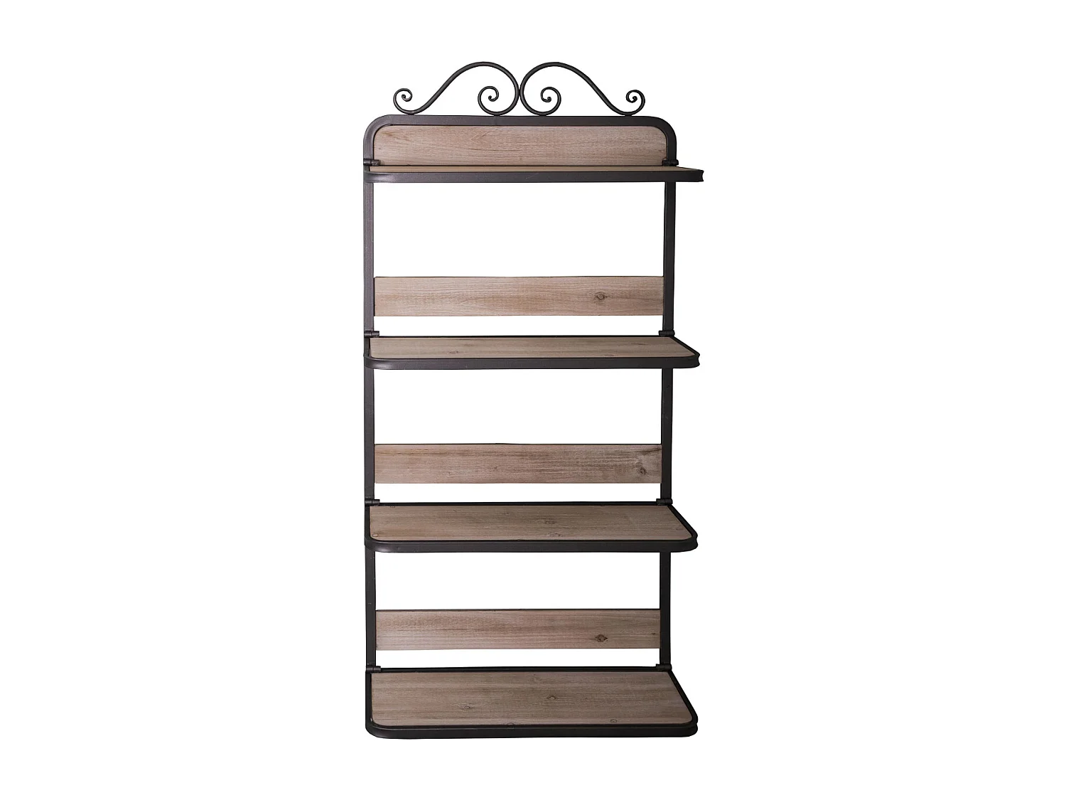 Etagère murale en acier et sapin