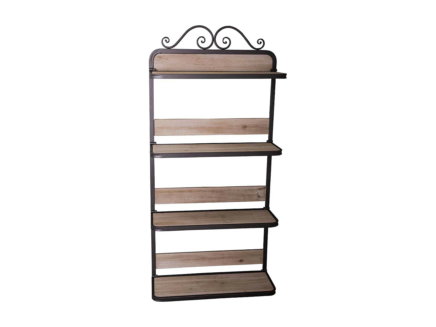 Etagère murale en acier et sapin