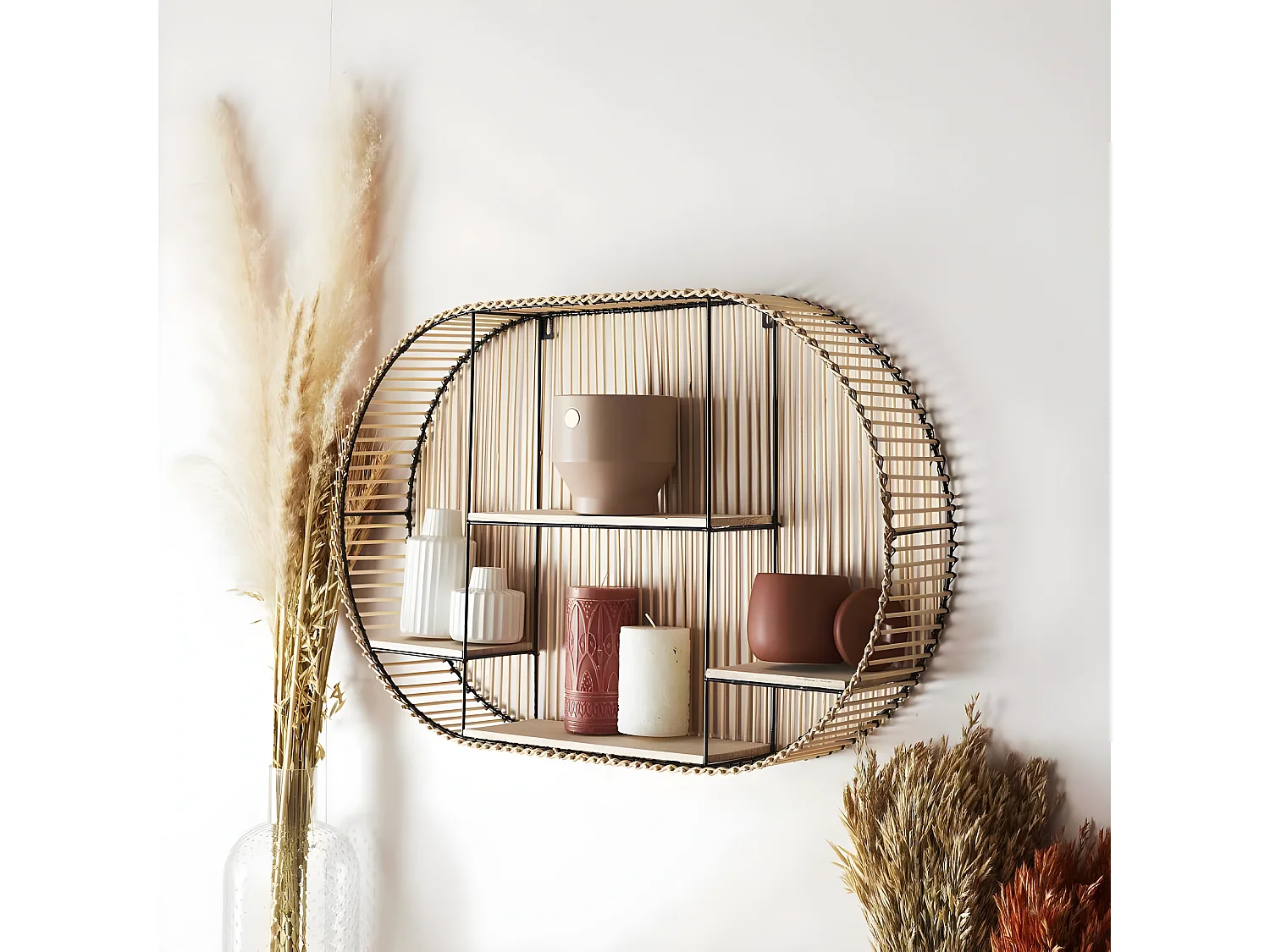 Etagère murale ovale Java