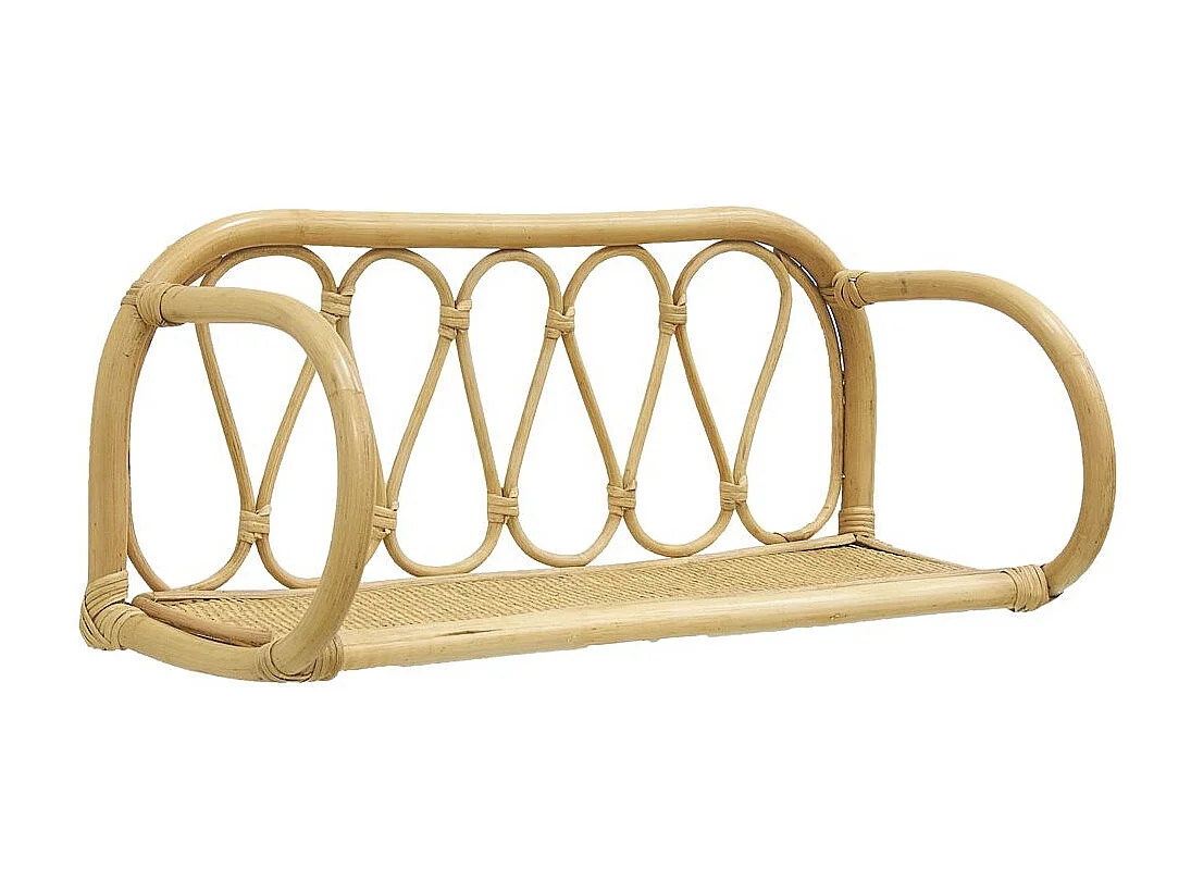 Etagère murale en rotin naturel 1 niveau