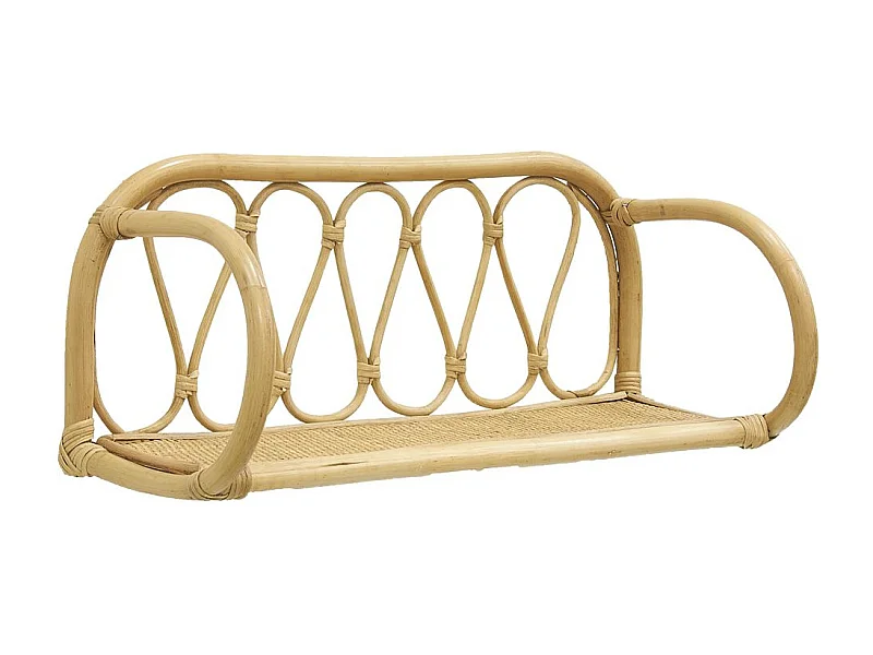 Etagère murale en rotin naturel 1 niveau