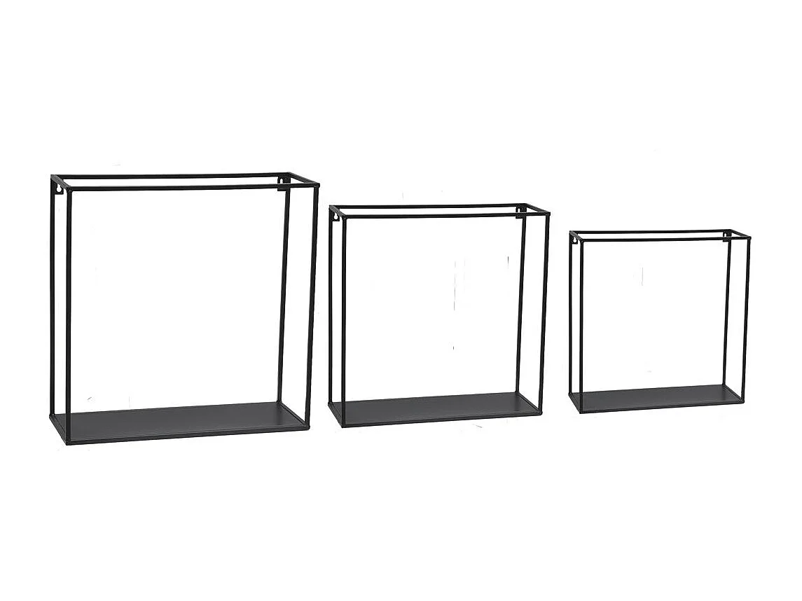 Etagères murales en métal (Lot de 3)