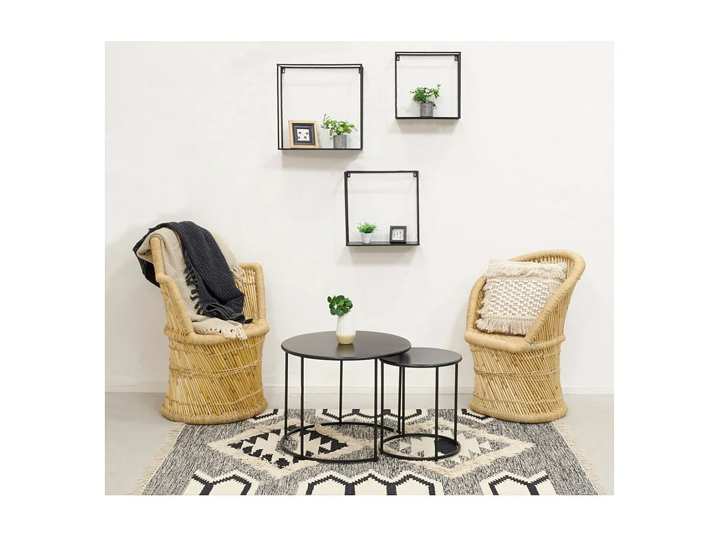 Etagères murales en métal (Lot de 3)