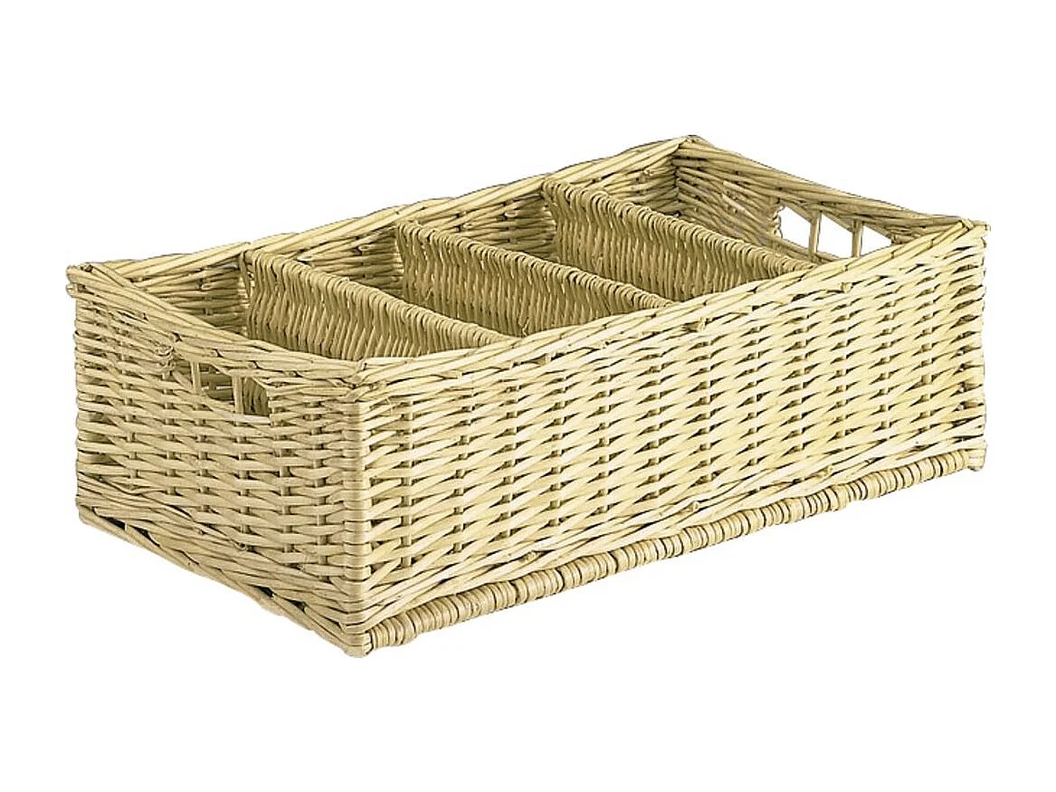 Range-couverts en osier blanc