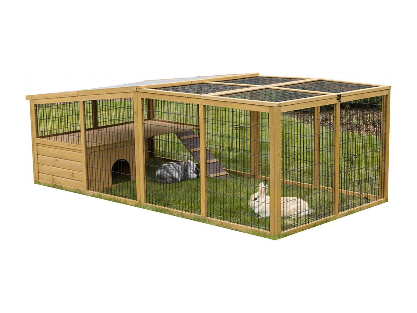 Enclos extérieur pour petits animaux avec dispositif anti-fugue