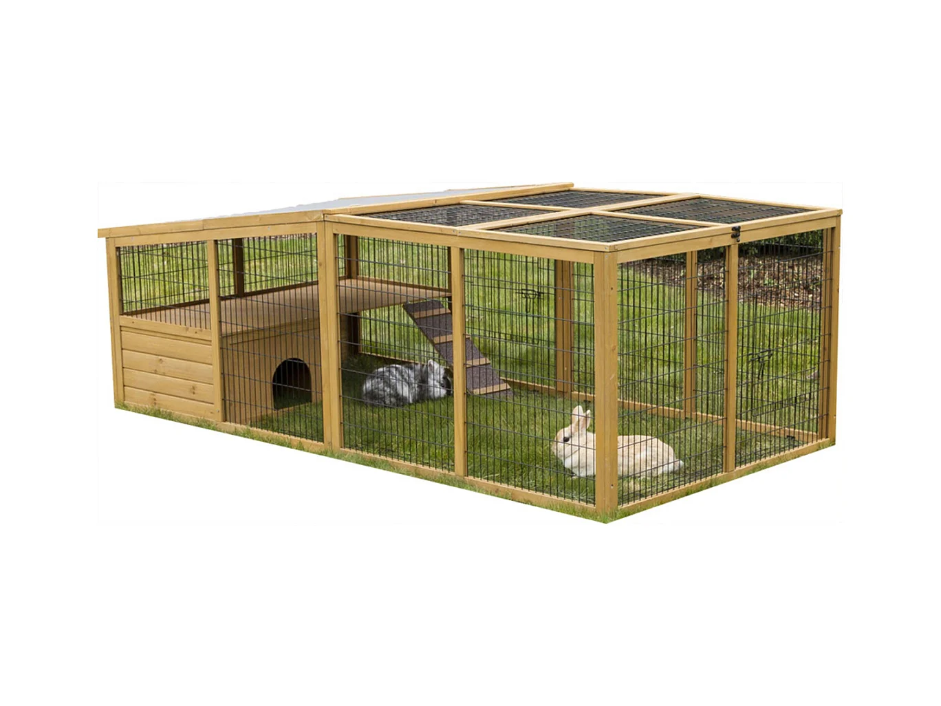 Enclos extérieur pour petits animaux avec dispositif anti-fugue