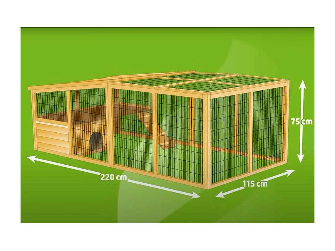 Enclos extérieur pour petits animaux avec dispositif anti-fugue