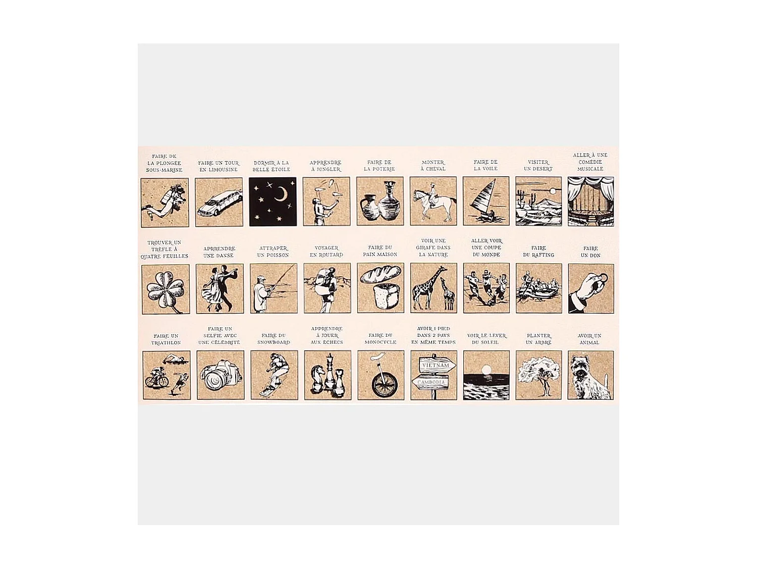 Poster à gratter Les 100 choses à faire dans sa vie