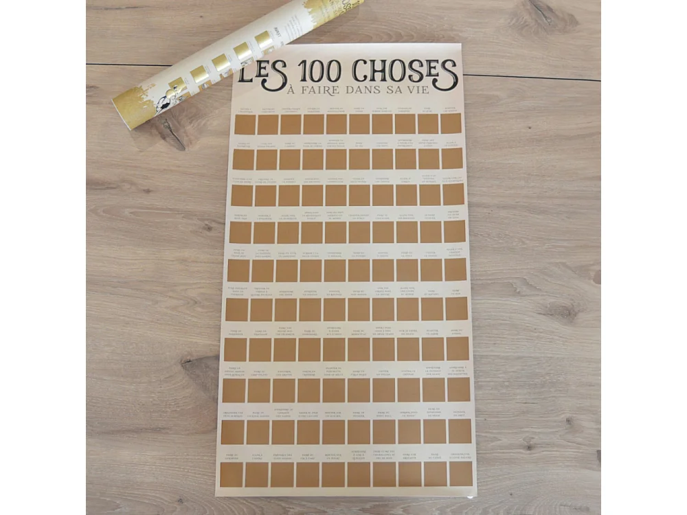Poster à gratter Les 100 choses à faire dans sa vie