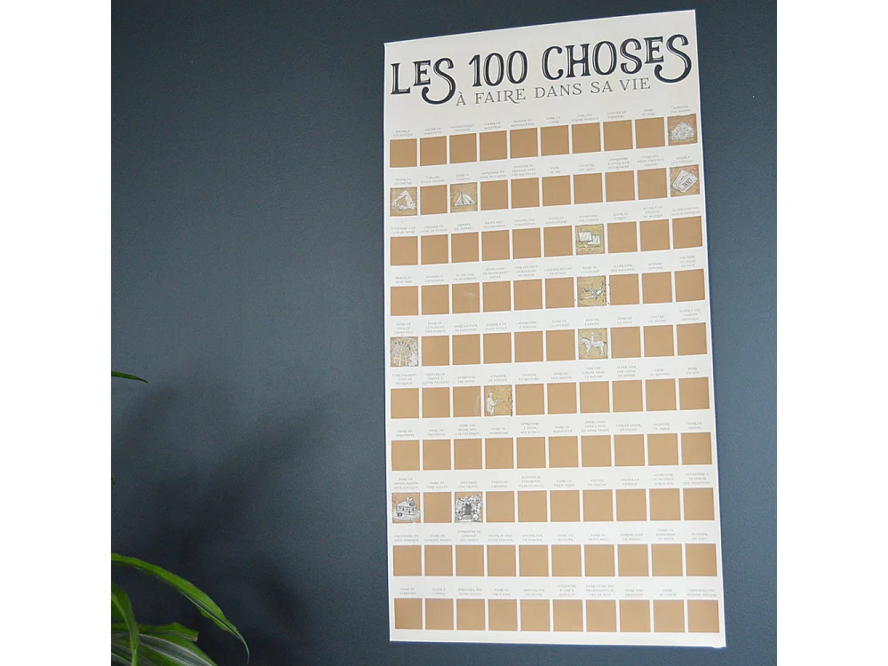 Poster à gratter Les 100 choses à faire dans sa vie