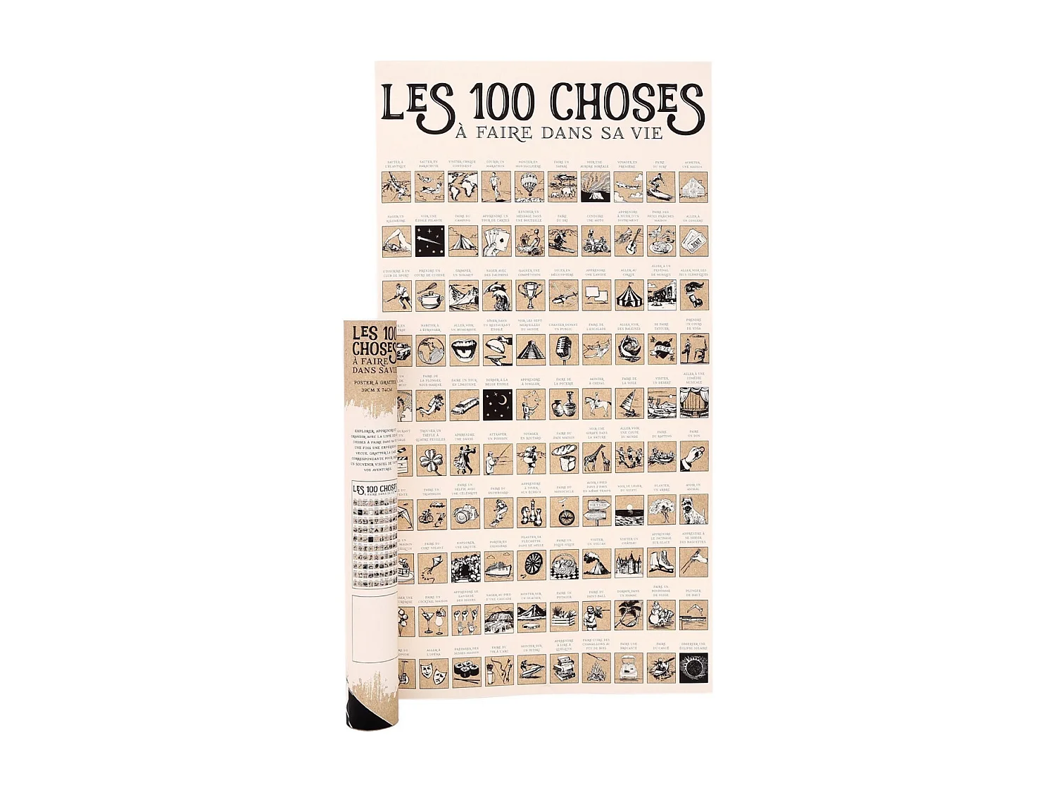 100 Dinge zu tun zum Rubbeln Poster