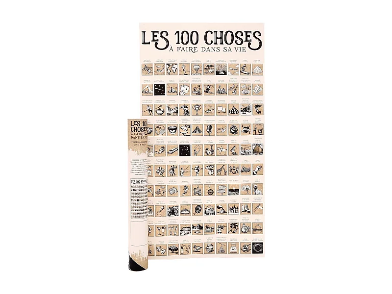 Poster à gratter Les 100 choses à faire dans sa vie