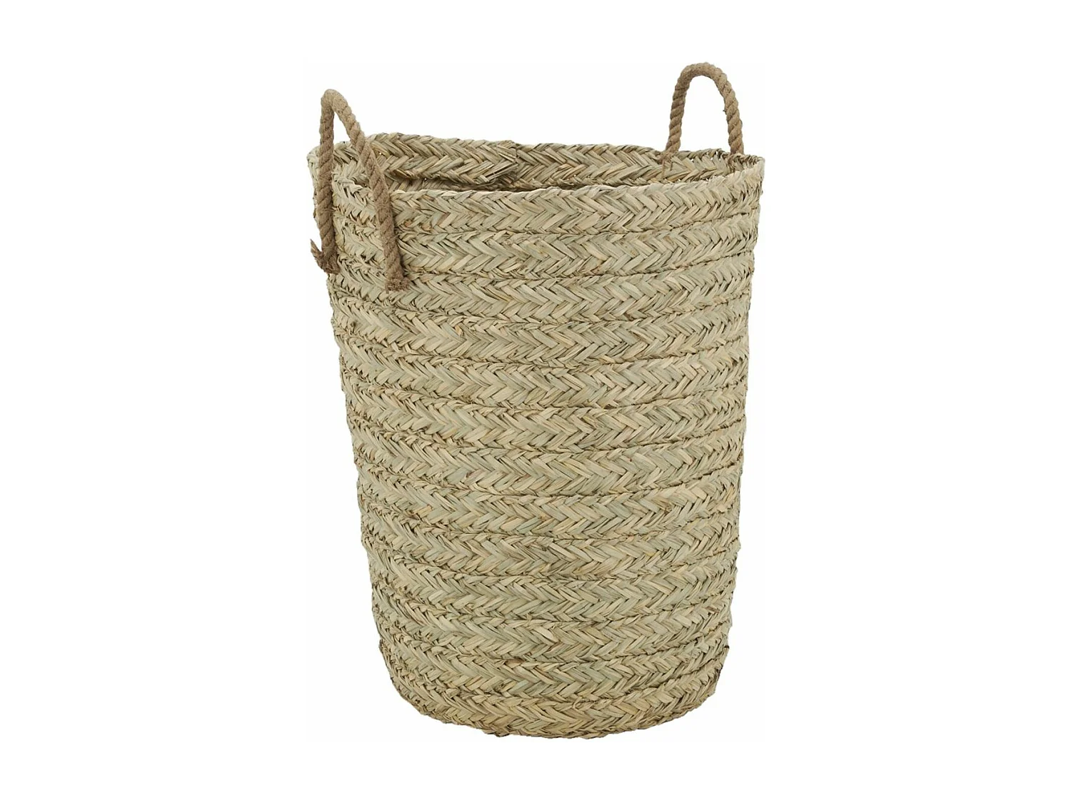 Corbeille à linge haute en jonc tressé