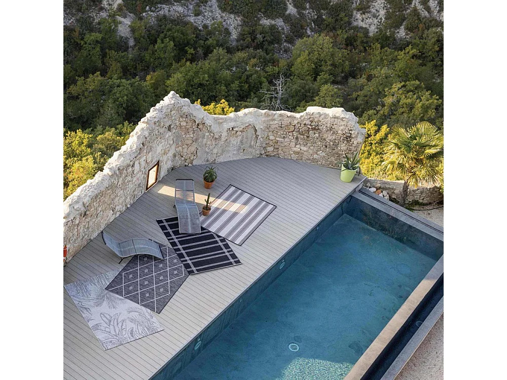 Tapis extérieur en polypropylène Paomia perle 120 x 170 cm