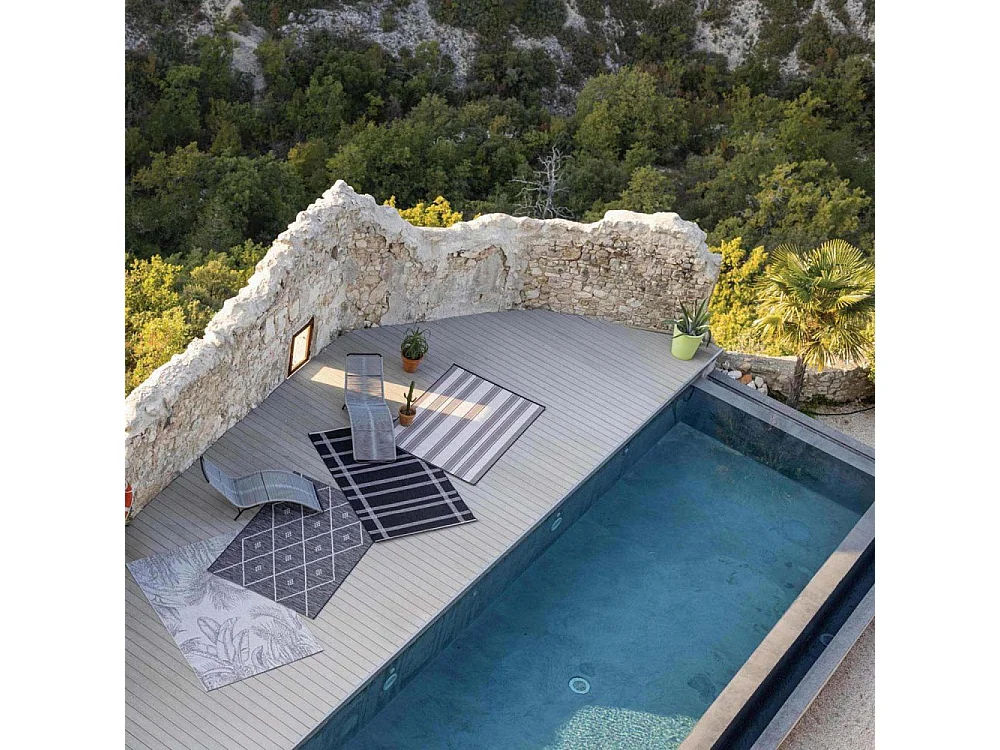 Tapis extérieur en polypropylène Paomia tonnerre 160 x 230 cm