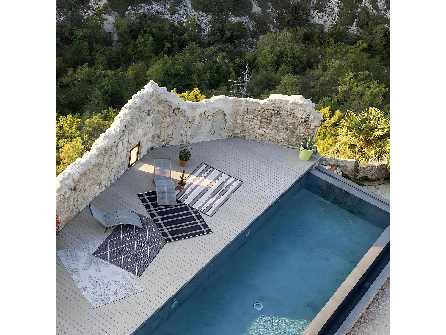 Tapis extérieur en polypropylène Bali perle 160 x 230 cm