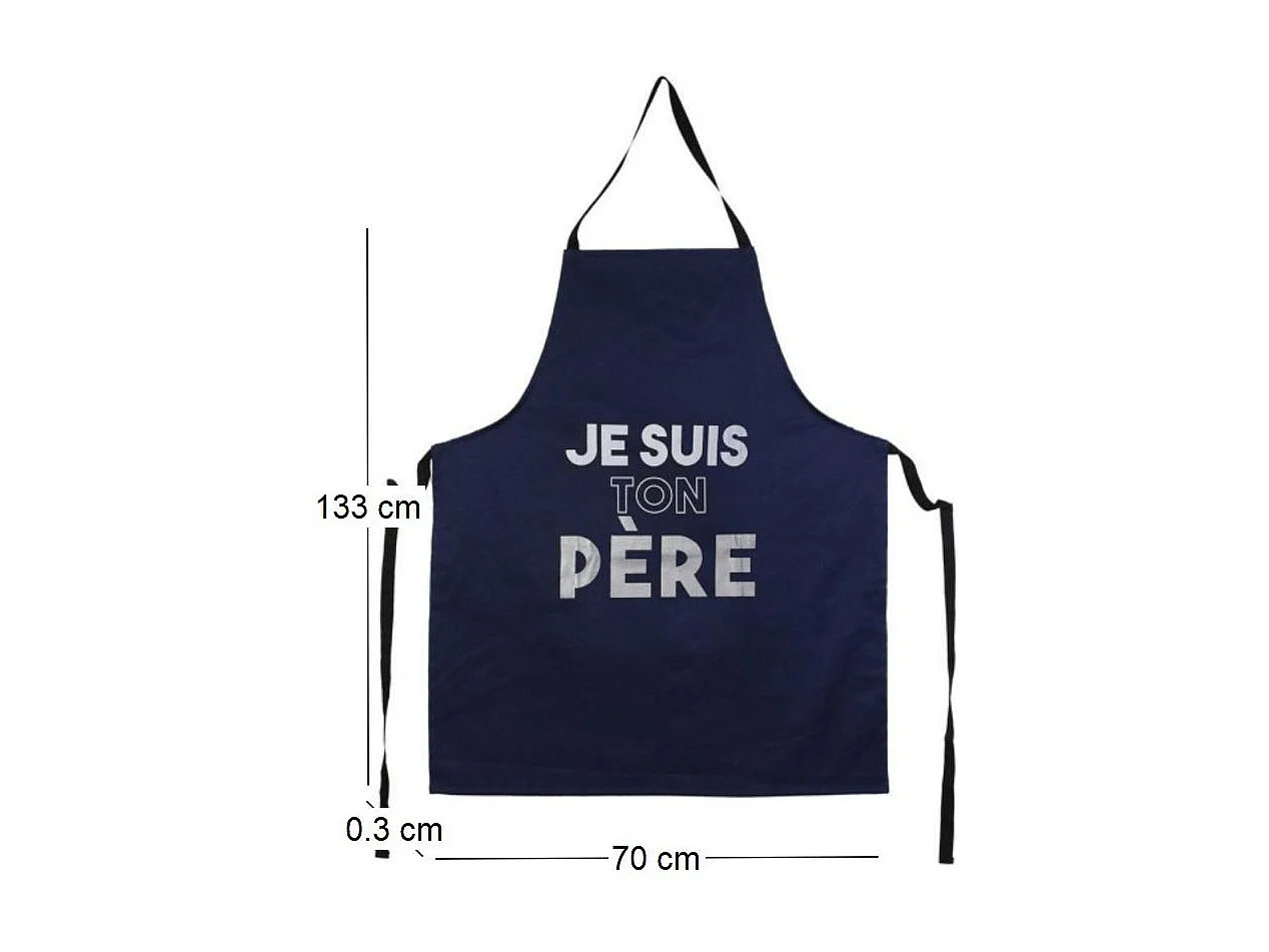 Tablier adulte en tissu Papa Bleu
