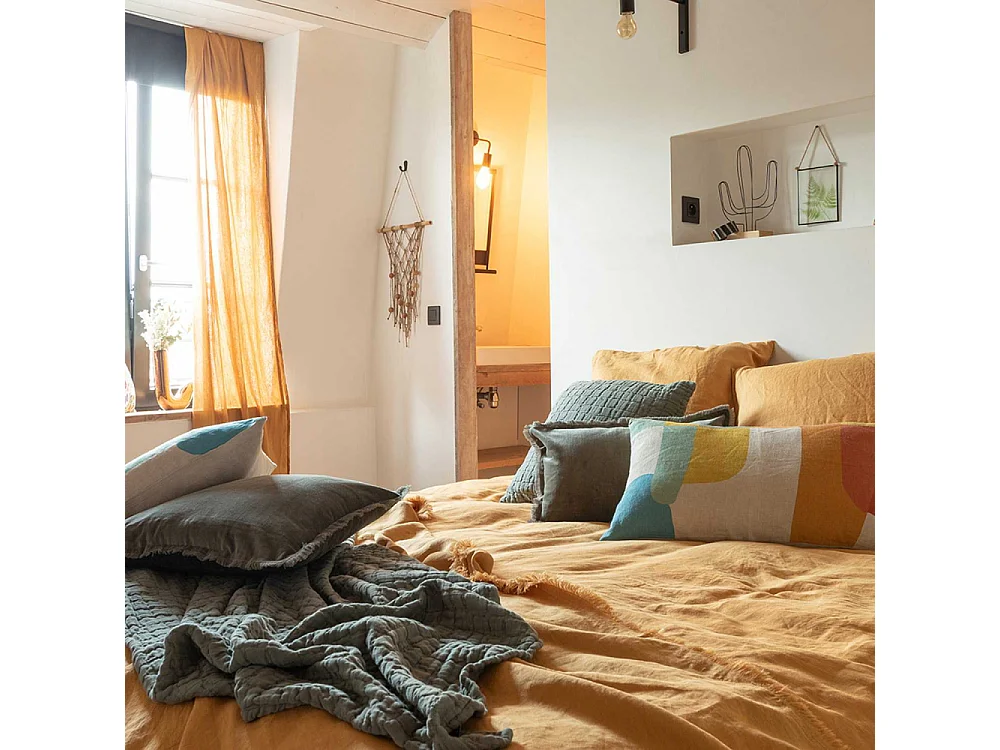 Plaid en coton Swami 130 x 200 cm Thym