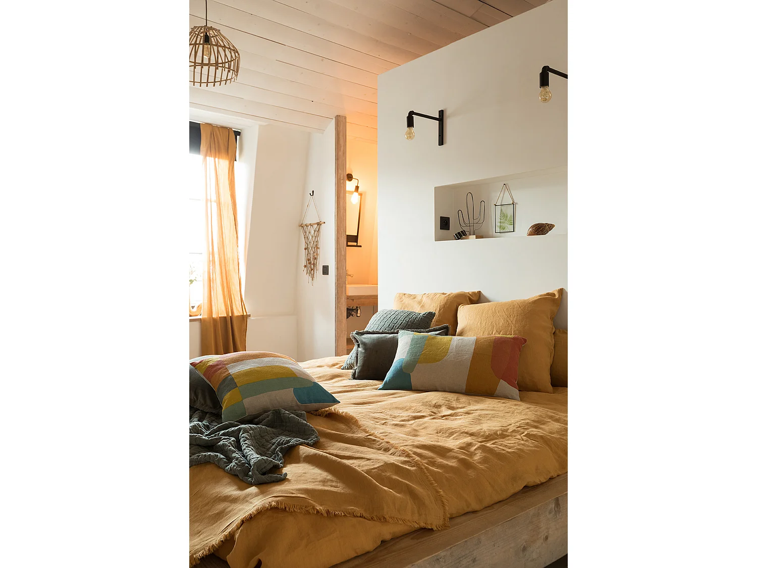 Plaid en coton Swami 130 x 200 cm Thym