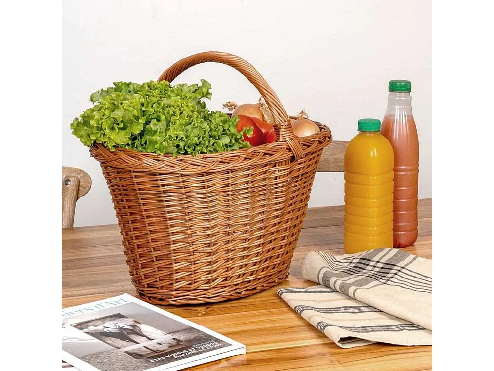 Panier de marché en osier buff 1