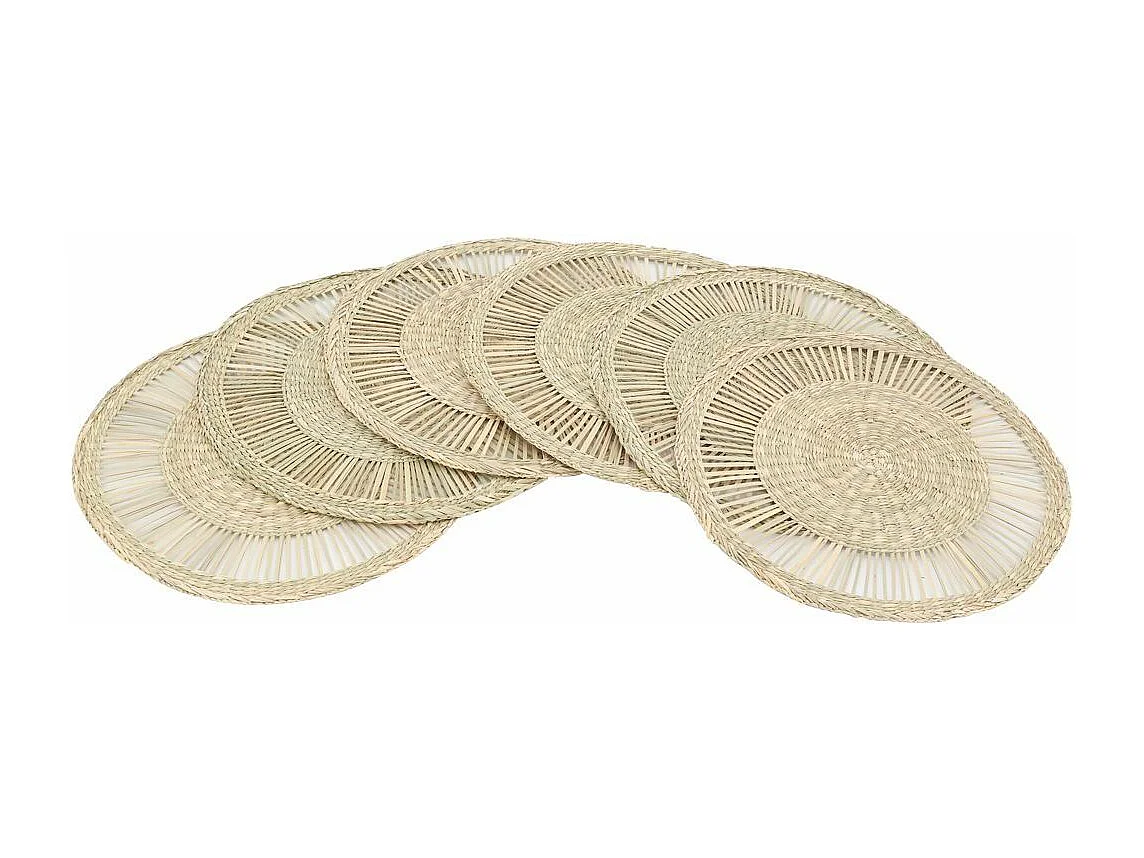 Sets de table en jonc de mer naturel ajouré